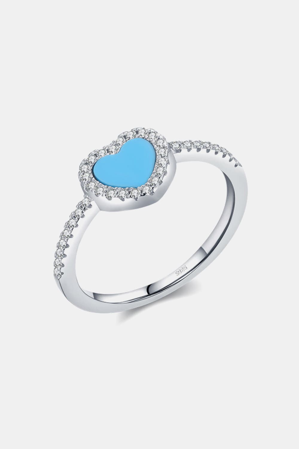 925 Sterling Silver Artificial Turquoise Ring - AllIn Computer