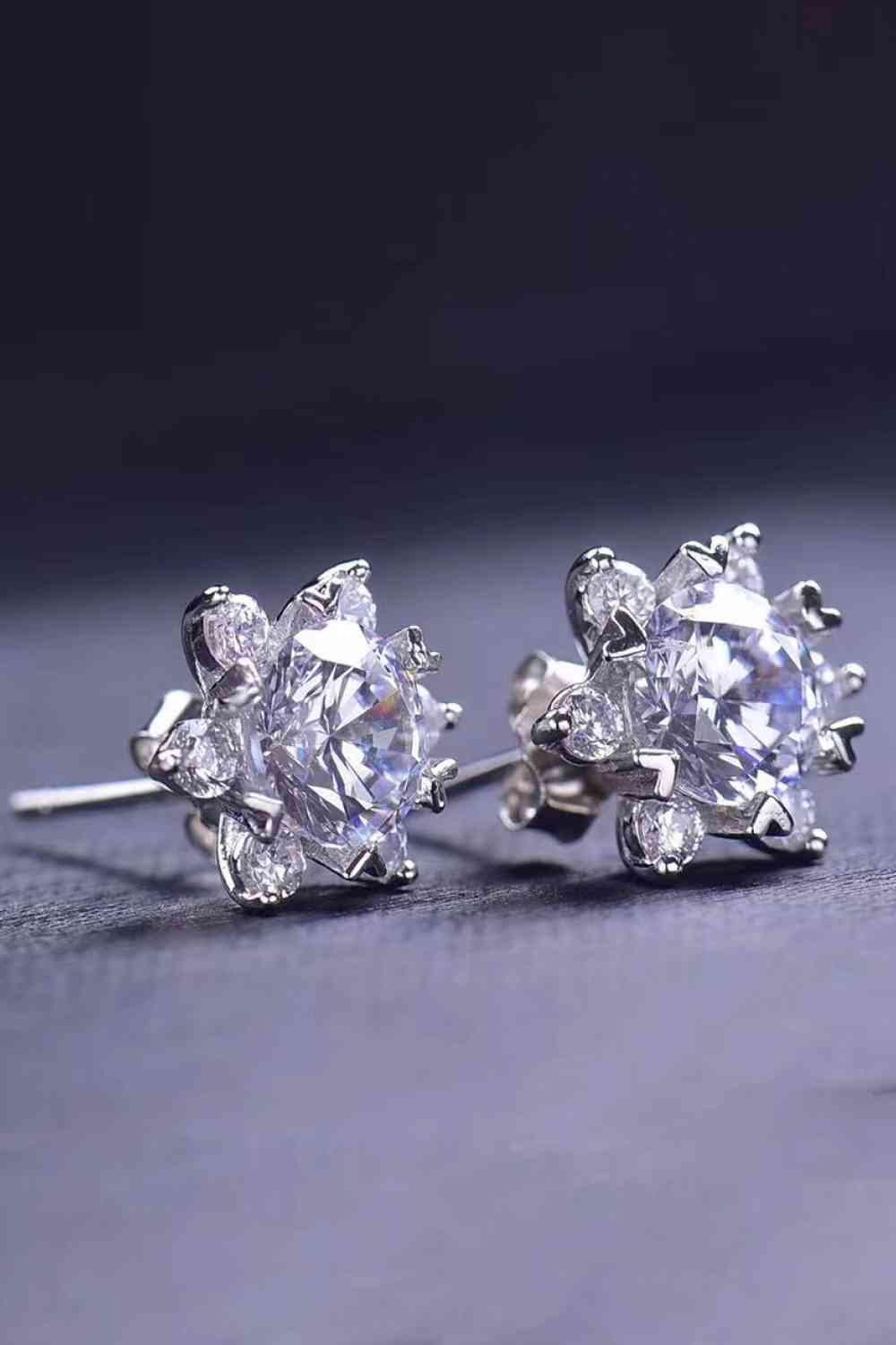 2 Carat Moissanite Floral Stud Earrings - AllIn Computer