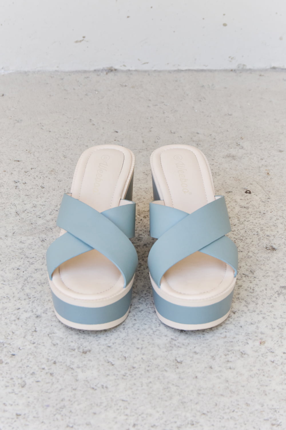 Weeboo Cherish The Moments Contrast Platform Sandals in Misty Blue - AllIn Computer