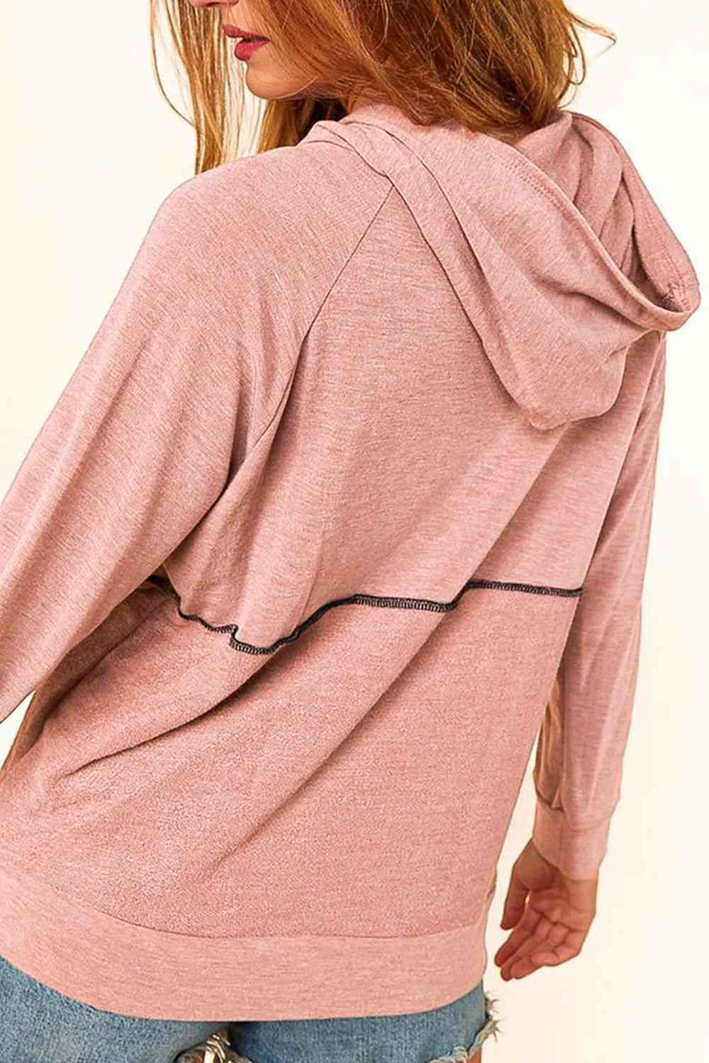 Buttoned Long Sleeve Hoodie - AllIn Computer