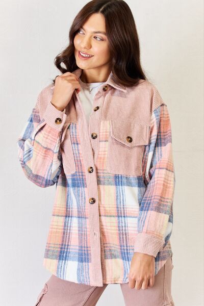 J.NNA Plaid Colorblock Button Down Jacket - AllIn Computer