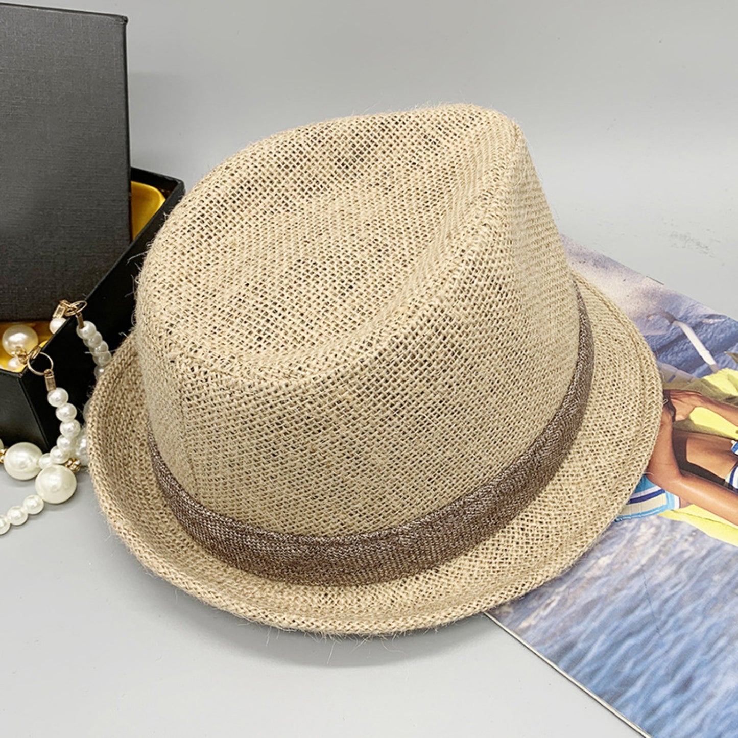 Short Brim Jute Cloth Hat - AllIn Computer