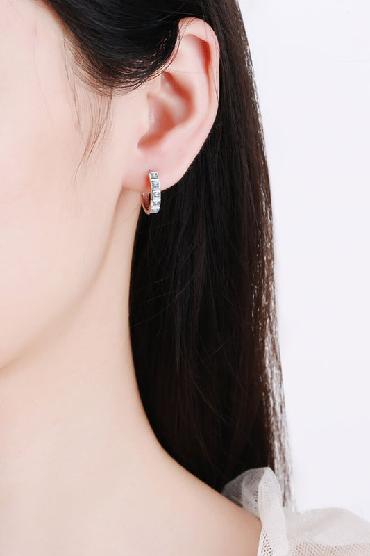 Always Chic Sterling Silver Moissanite Huggie Earrings - AllIn Computer
