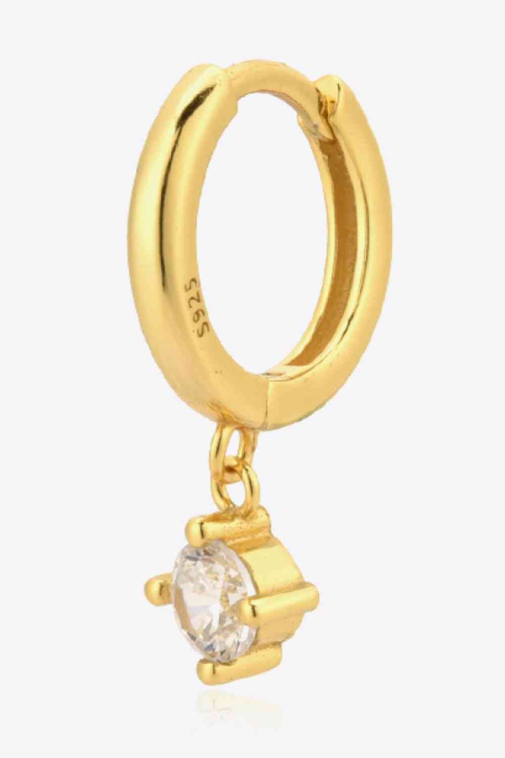 Inlaid Zircon Huggie Drop Earrings - AllIn Computer