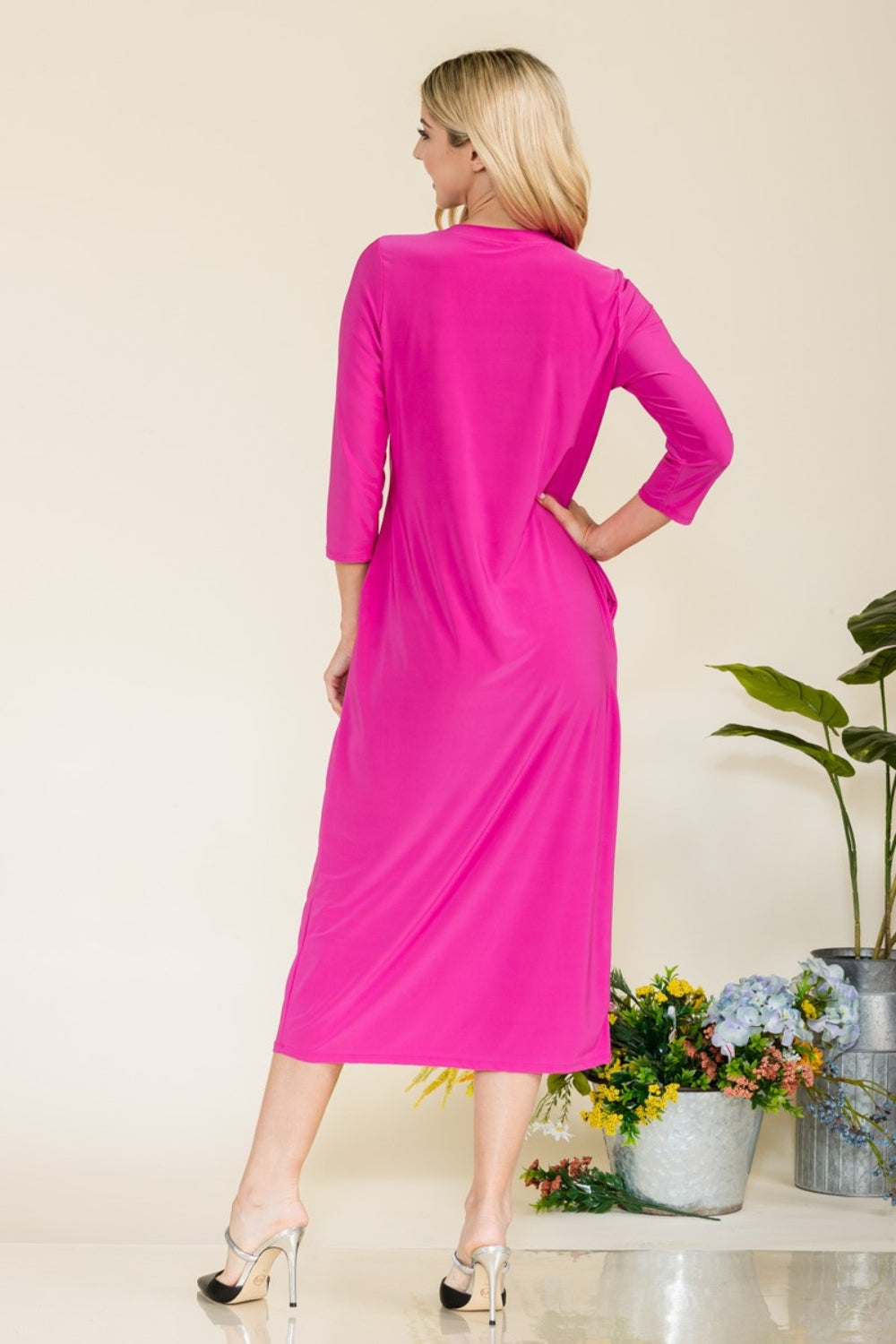 Celeste Full Size Round Neck Midi Dress - AllIn Computer