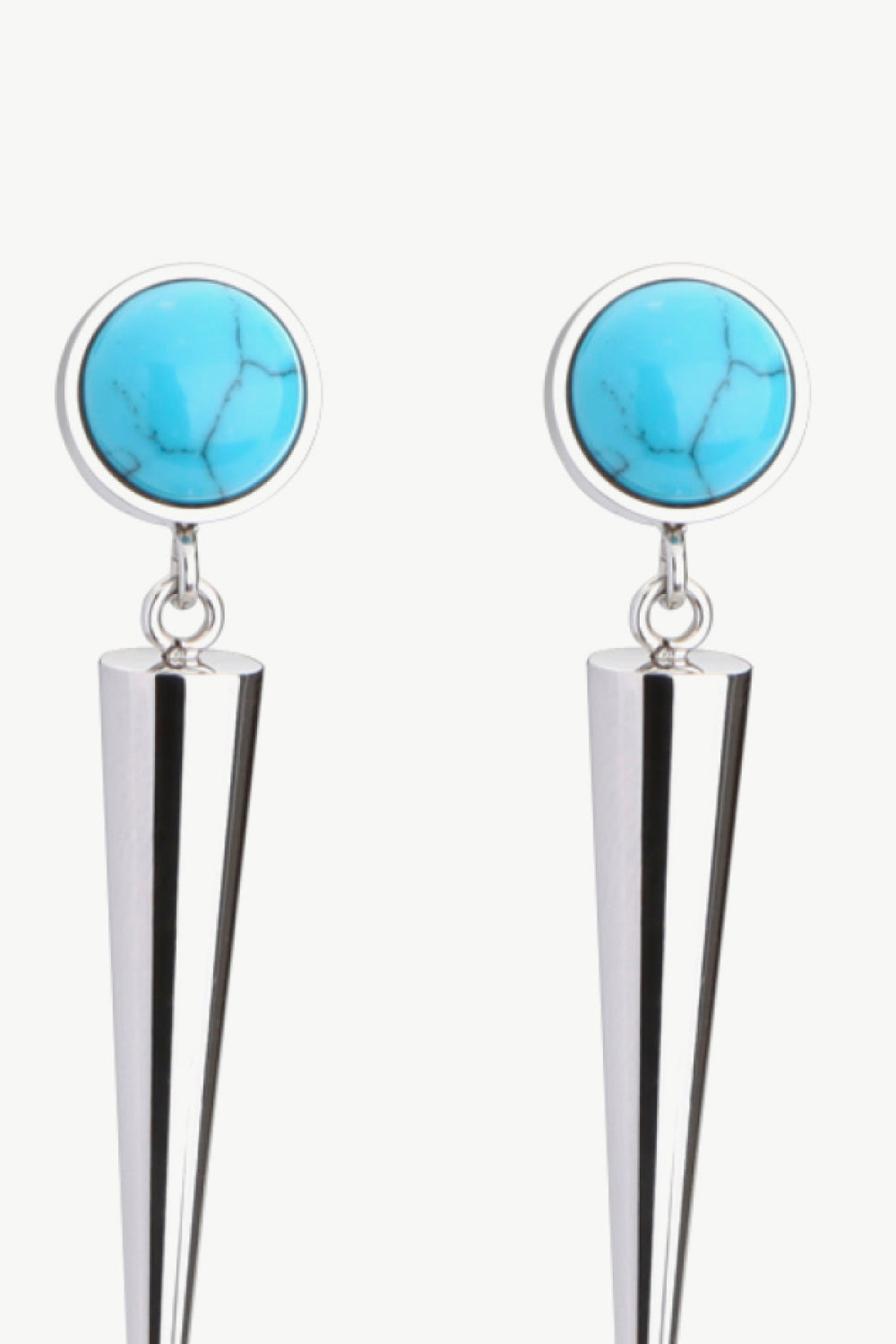 18K Stainless Steel Turquoise Drop Earrings - AllIn Computer