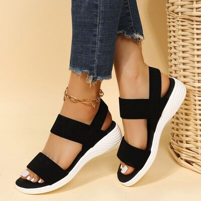 Rubber Open Toe Low Heel Sandals - AllIn Computer