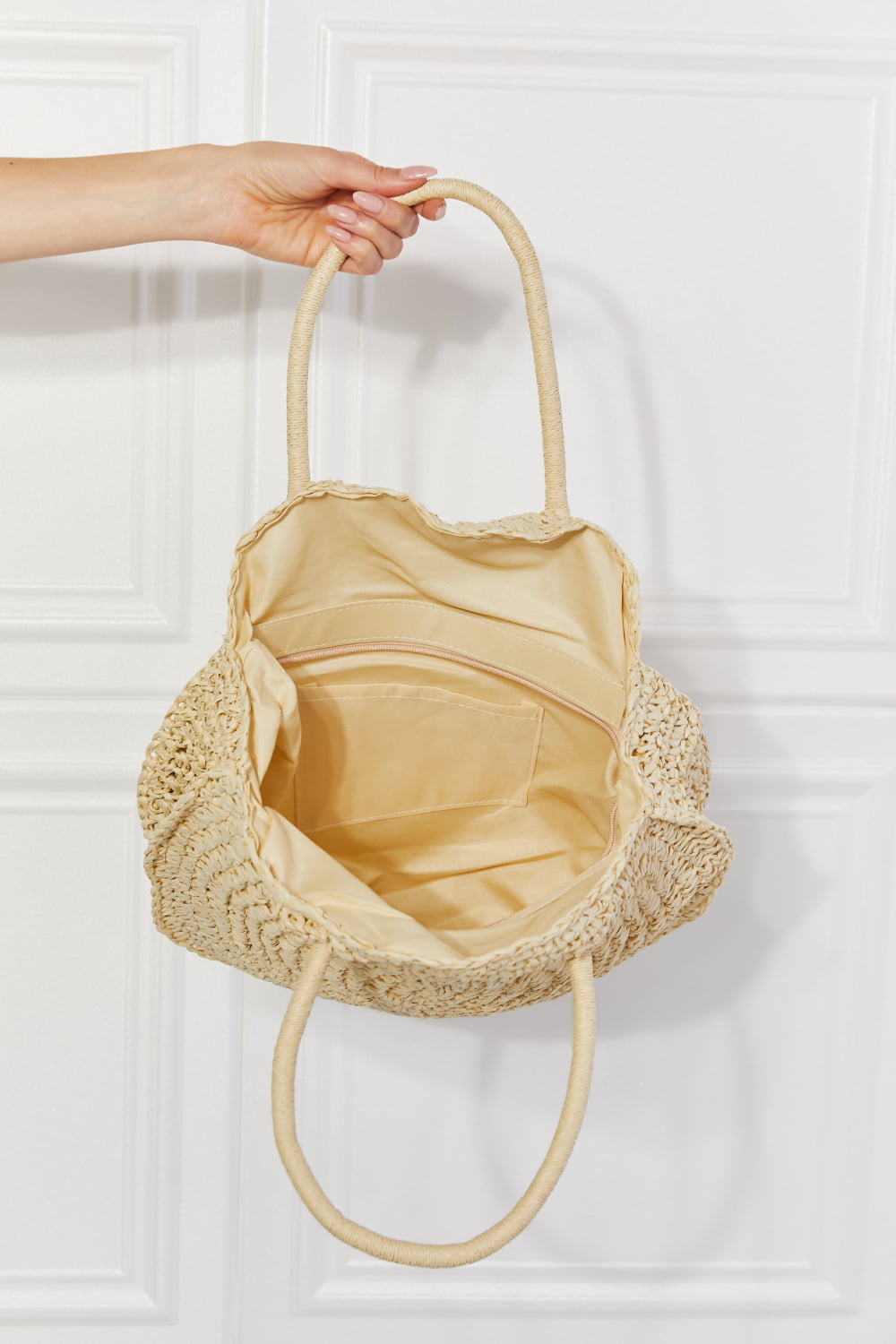 Justin Taylor Beach Date Straw Rattan Handbag in Ivory - AllIn Computer