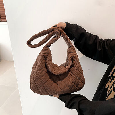 Corduroy Medium Shoulder Bag - AllIn Computer