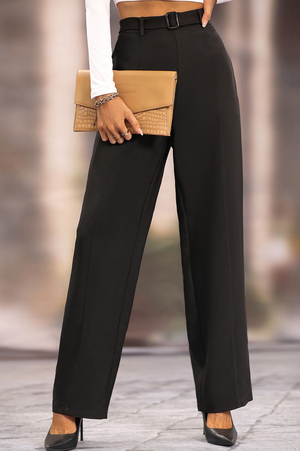 Long Loose Fit Straight Pants - AllIn Computer
