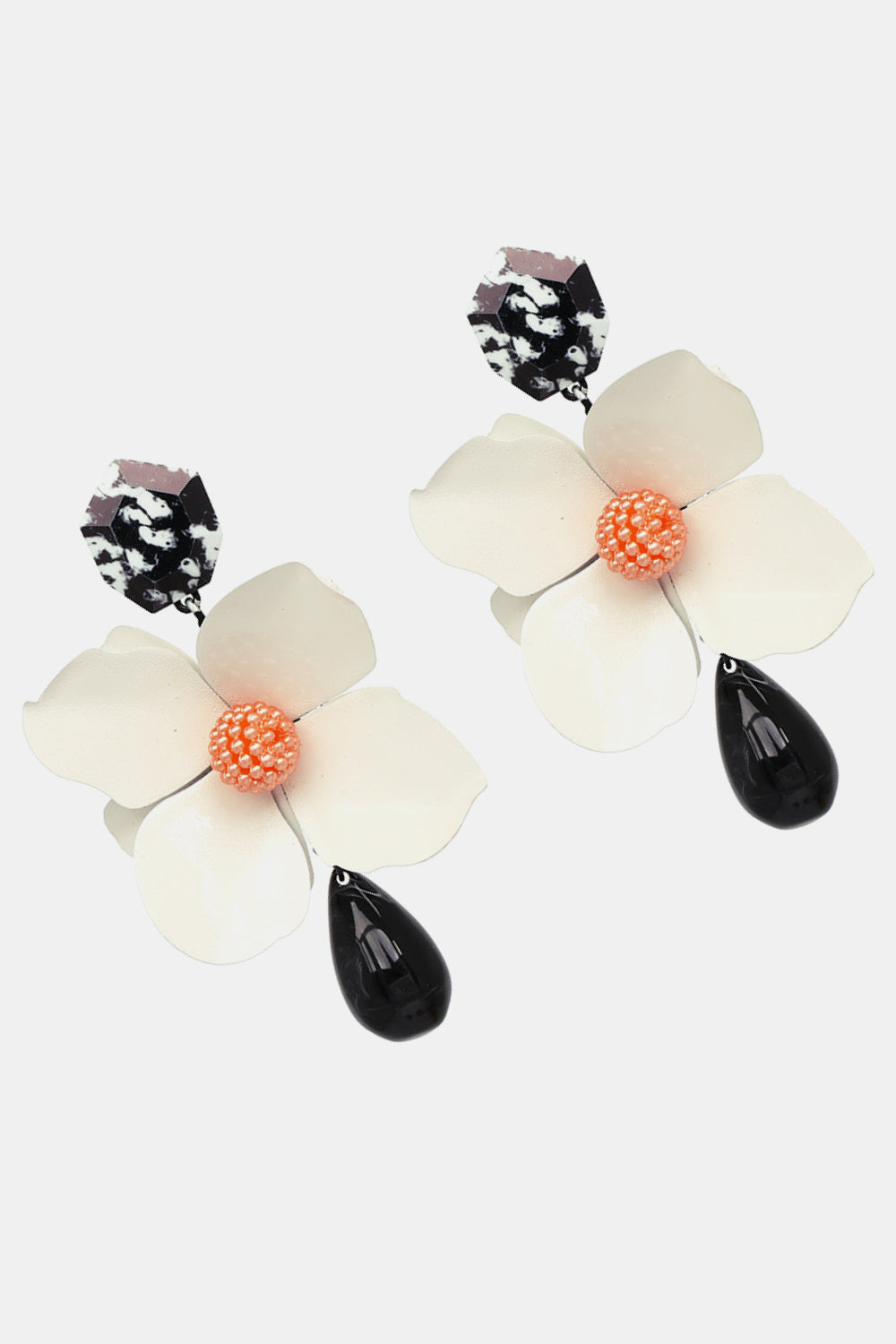 Bloosm Flower and Teardrop Resin Dangle Earrings - AllIn Computer
