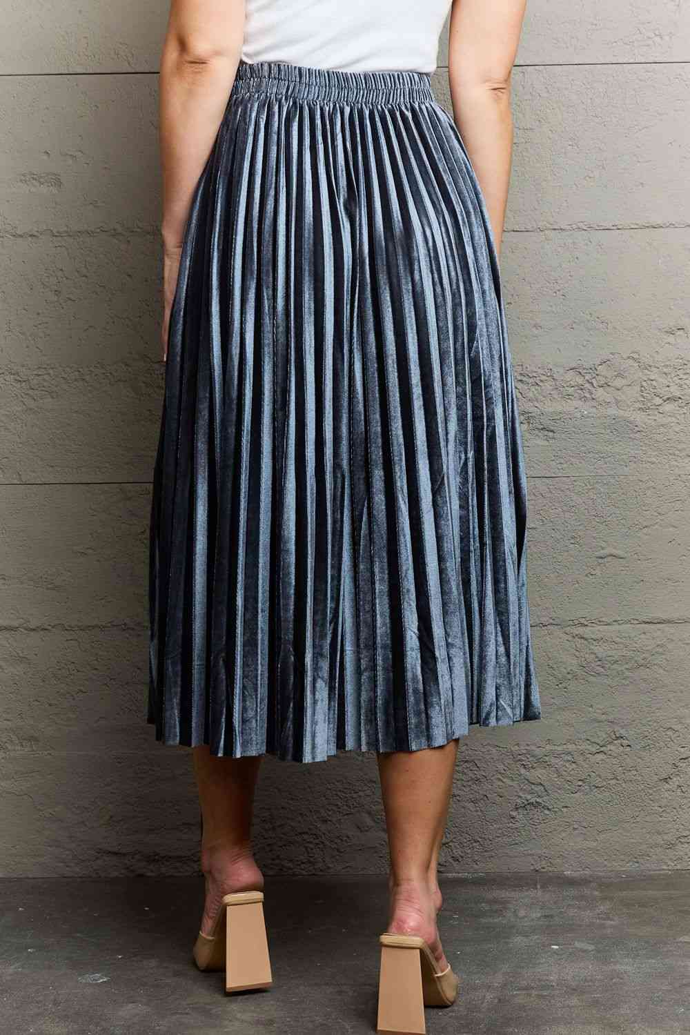 Ninexis Accordion Pleated Flowy Midi Skirt - AllIn Computer
