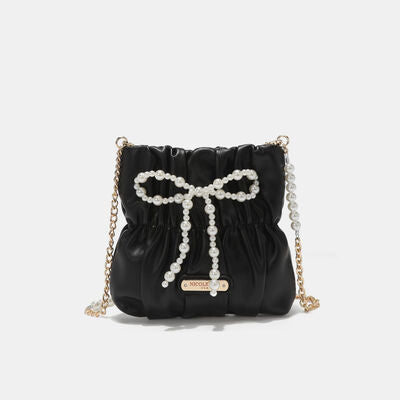 Nicole Lee USA Pearl Bow Chain Strap Purse - AllIn Computer