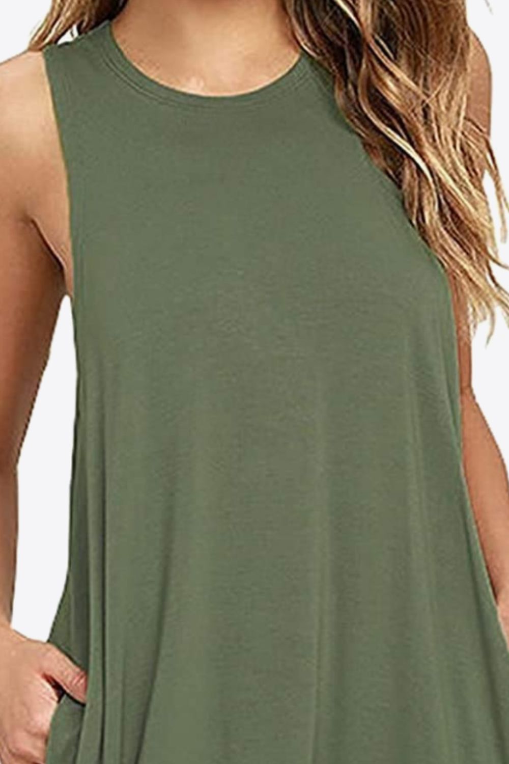 Full Size Round Neck Sleeveless Dress with Pockets | CLOTHING,SHOES & ACCESSORIES | A&D, dress, plus size, Ship From Overseas, Shipping Delay 09/29/2023 - 10/04/2023, Women's Apparel, women's clothing, women's fashion | Trendsi