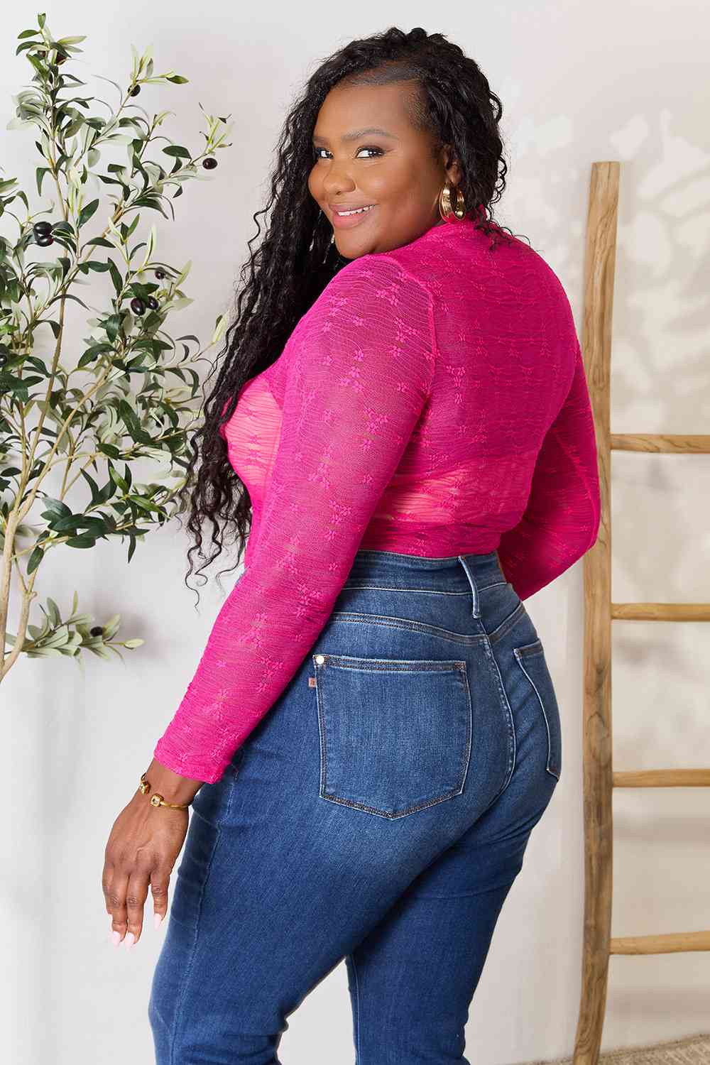 Culture Code Full Size Round Neck Long Sleeve Bodysuit - AllIn Computer