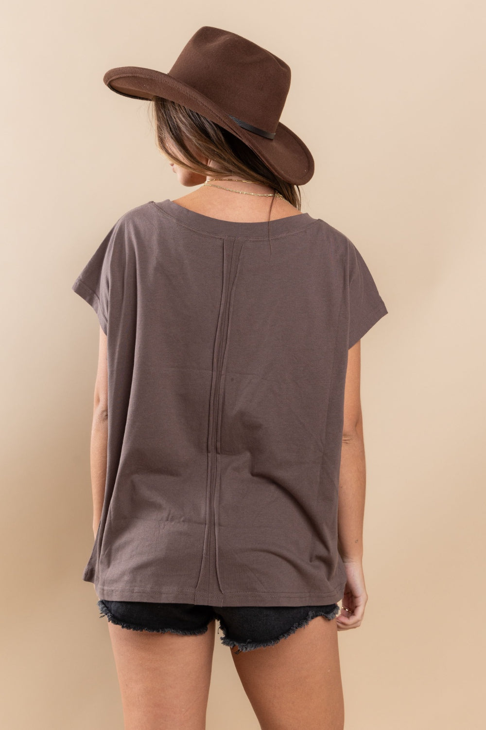 Ces Femme Fringe Detail Round Neck Short Sleeve Top - AllIn Computer