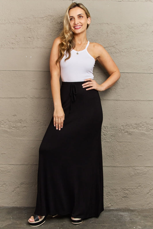 Culture Code For The Day Full Size Flare Maxi Skirt in Black - AllIn Computer