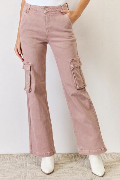 RISEN Full Size High Rise Cargo Wide Leg Jeans - AllIn Computer
