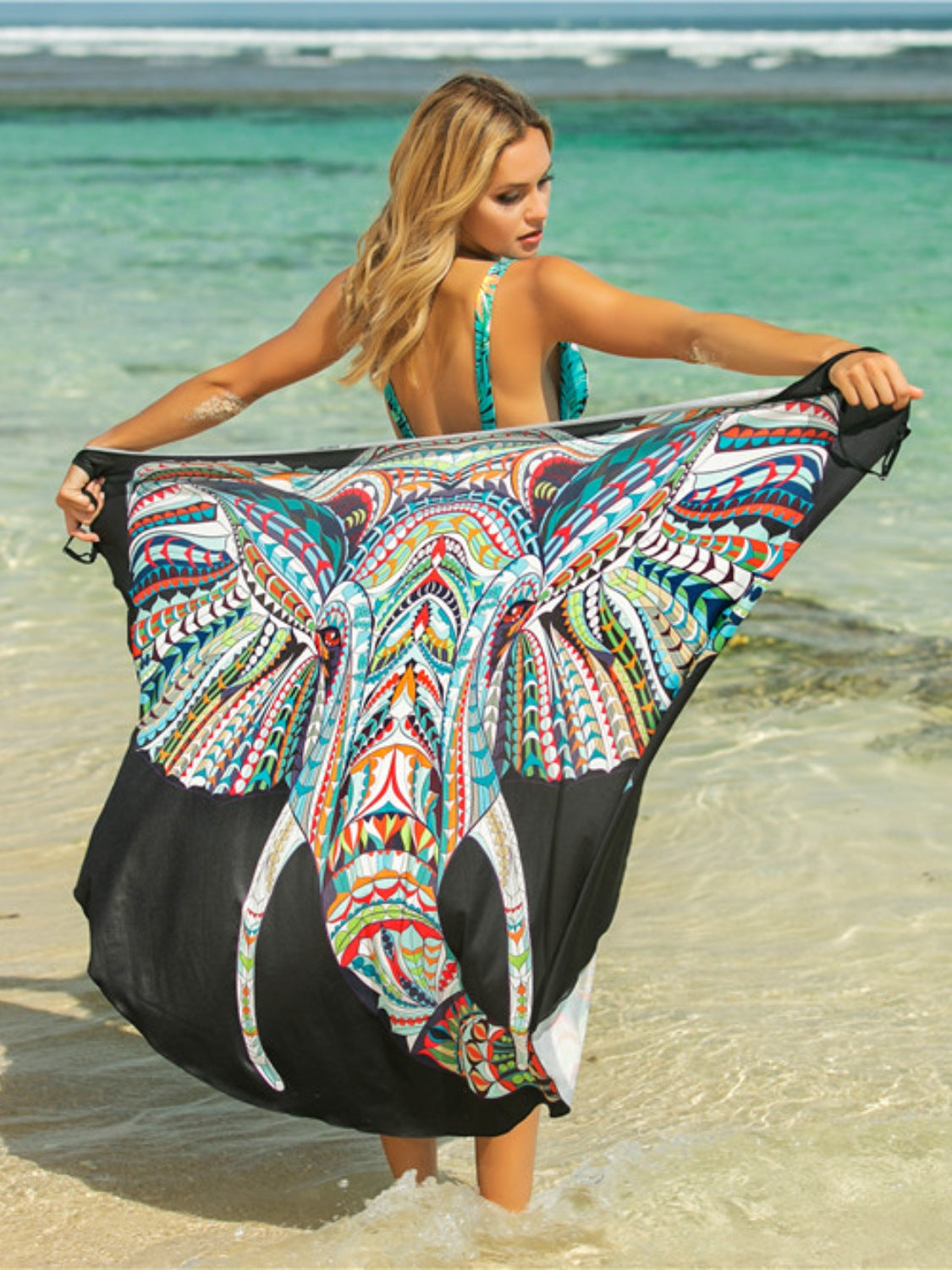 Printed Spaghetti Strap Cover Up - AllIn Computer