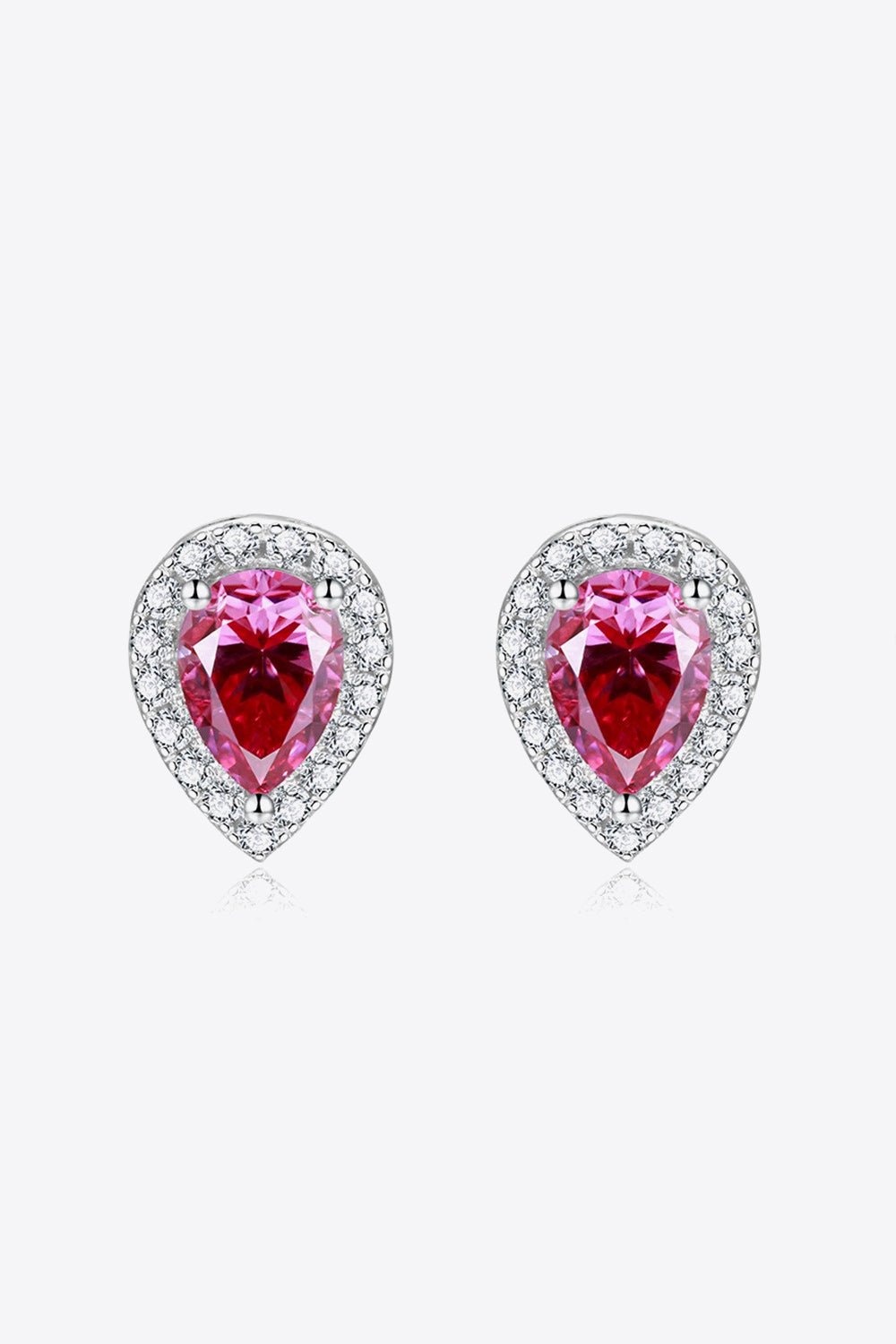 2 Carat Moissanite Teardrop Stud Earrings in Rose - AllIn Computer