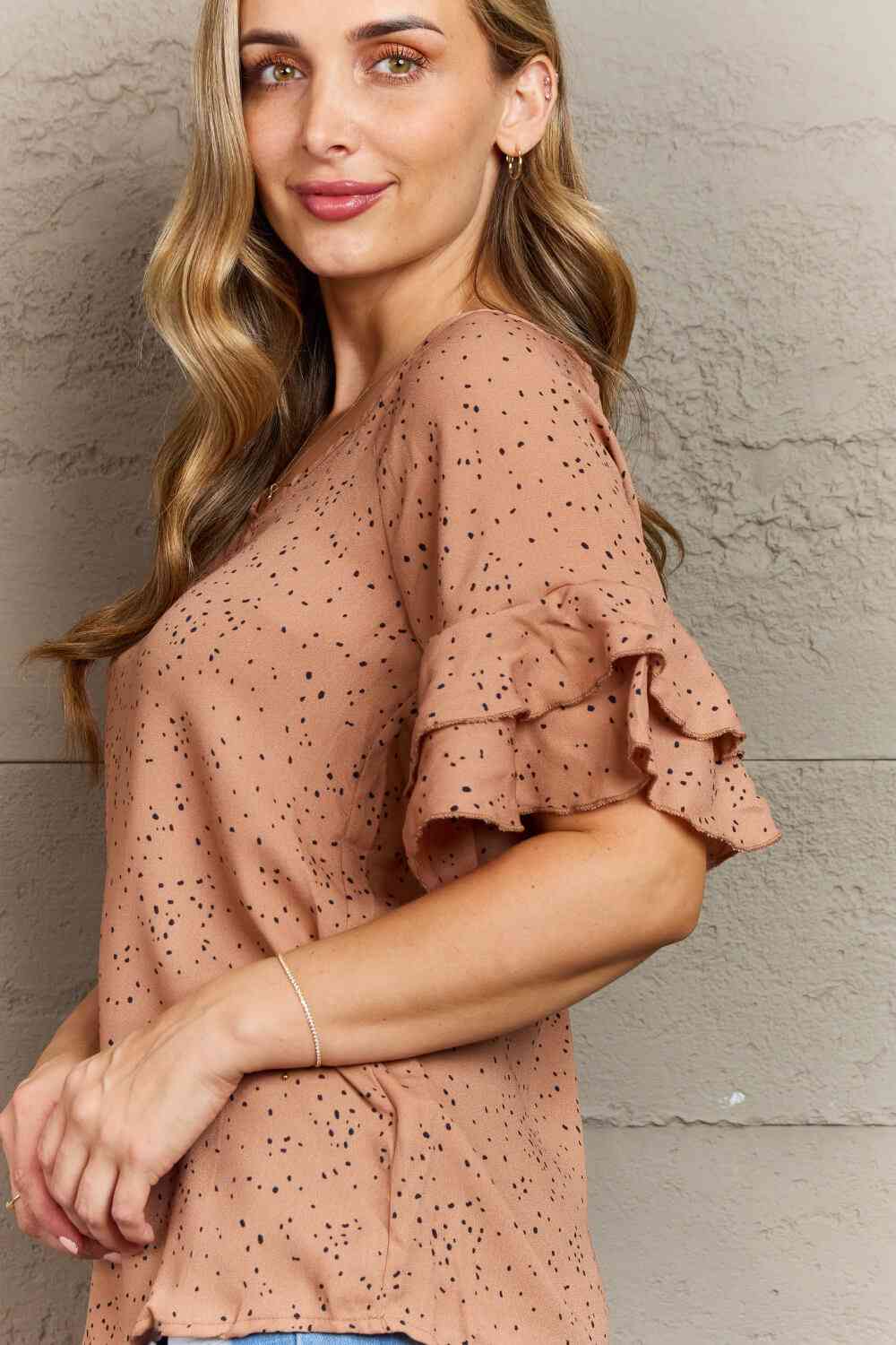 Hailey & Co Darling Delights Polka Dot Woven Top - AllIn Computer
