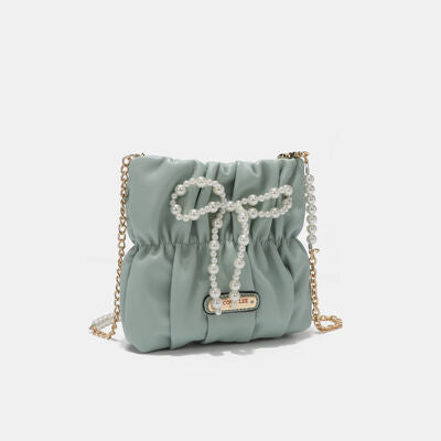 Nicole Lee USA Pearl Bow Chain Strap Purse - AllIn Computer