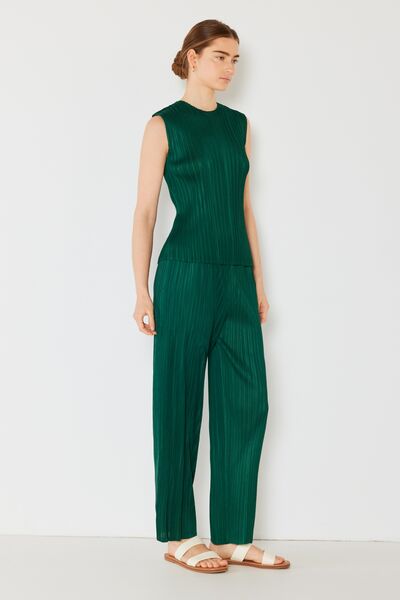 Marina West Swim Pleated Sleeveless Crewneck Tank - AllIn Computer