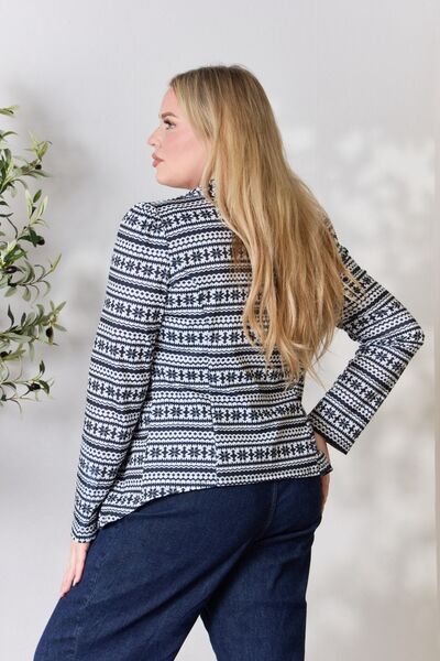 Heimish Full Size Open Front Printed Blazer - AllIn Computer