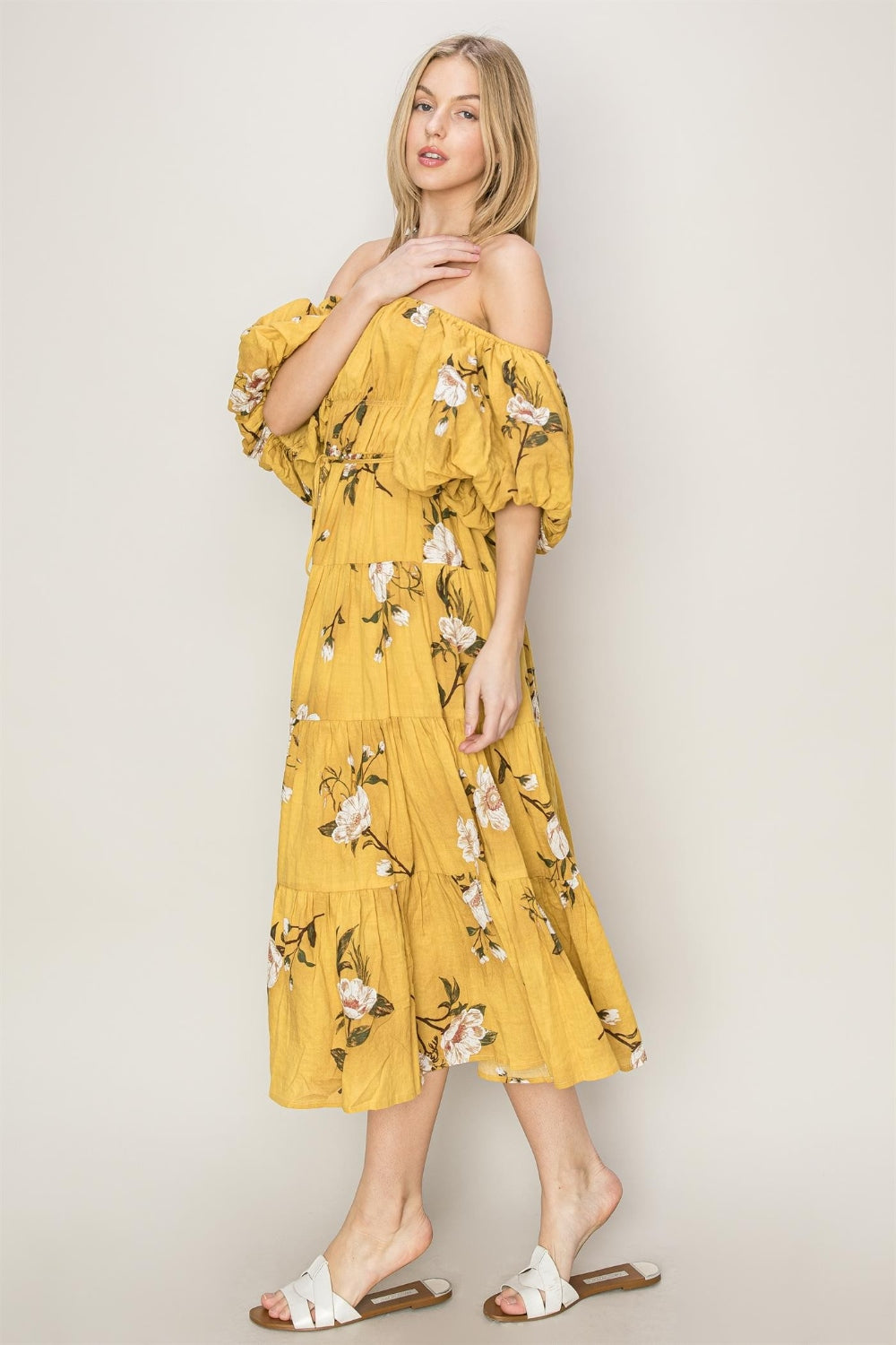 HYFVE Floral Puff Sleeve Tiered Dress - AllIn Computer