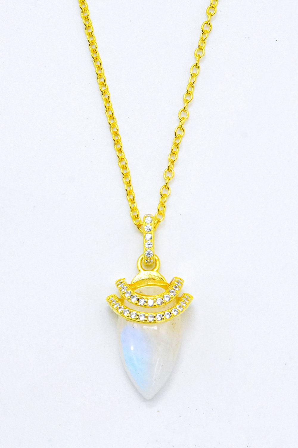 18K Gold-Plated Moonstone Pendant Necklace - AllIn Computer