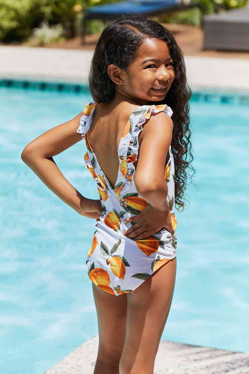 Marina West Swim Float On Ruffled One-Piece in Citrus Orange - AllIn Computer