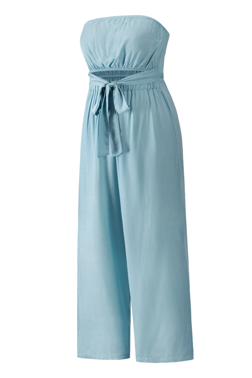 Tied Cutout Tube Wide Leg Jumpsuit - AllIn Computer