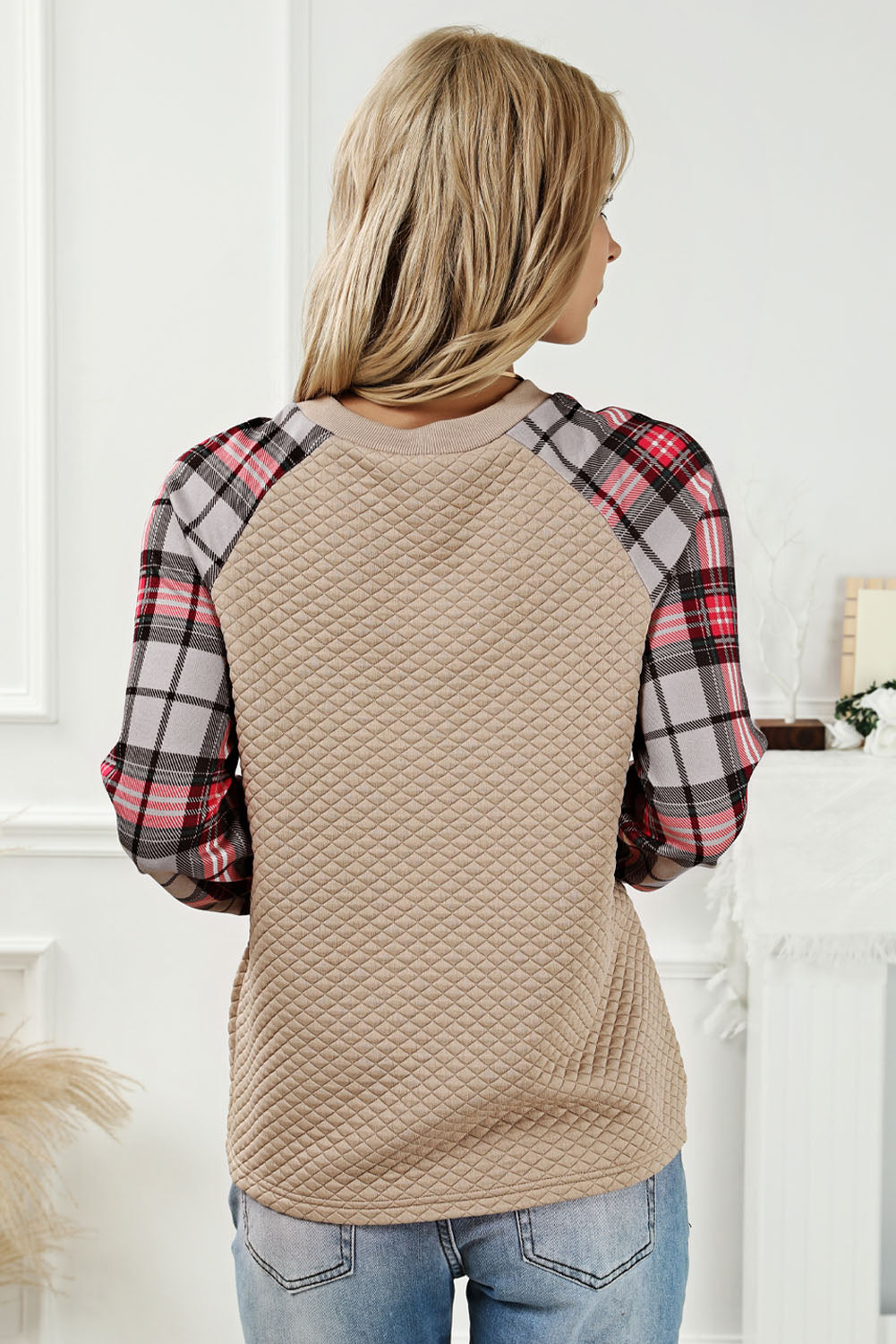 Round Neck Printed Raglan Sleeve Sweatshirt - AllIn Computer