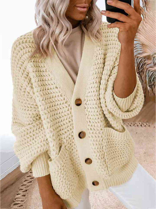 V-Neck Long Sleeve Cardigan | CLOTHING,SHOES & ACCESSORIES | button up cardigan, cardigans, Ship From Overseas, SYNZ, v-neck cardigan | Trendsi