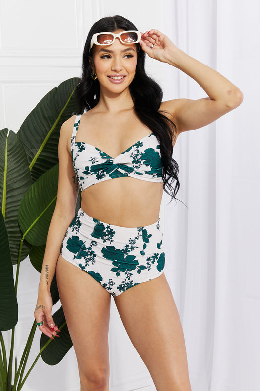 Marina West Swim Take A Dip Twist High-Rise Bikini in Forest - AllIn Computer