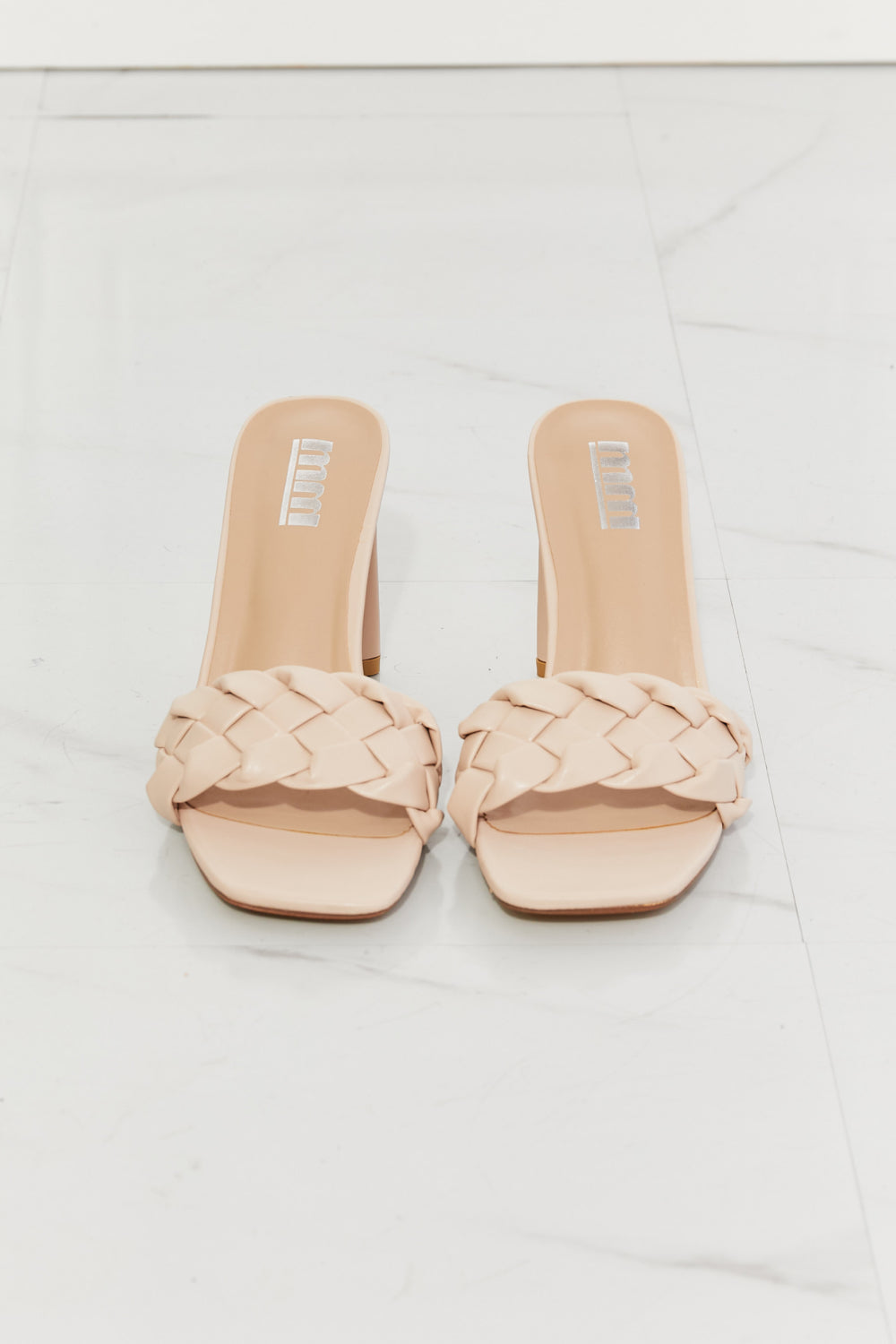 MMShoes Top of the World Braided Block Heel Sandals in Beige - AllIn Computer