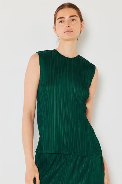 Marina West Swim Pleated Sleeveless Crewneck Tank - AllIn Computer