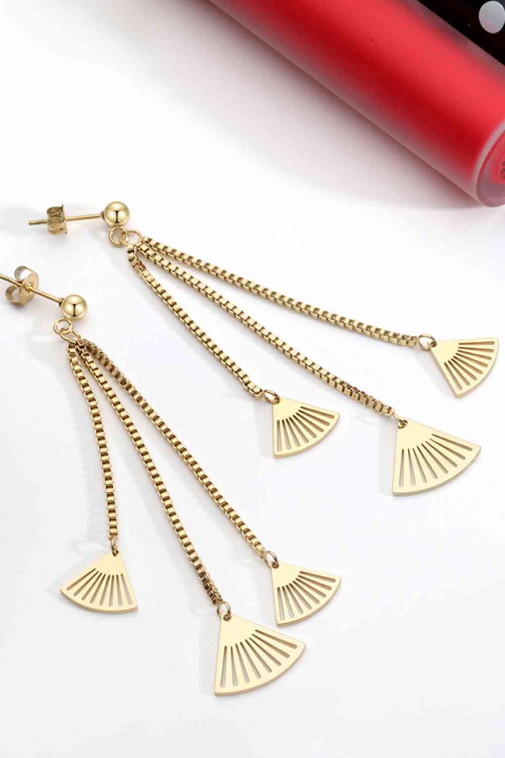 18K Gold Plated Stainless Steel Fringe Earrings - AllIn Computer