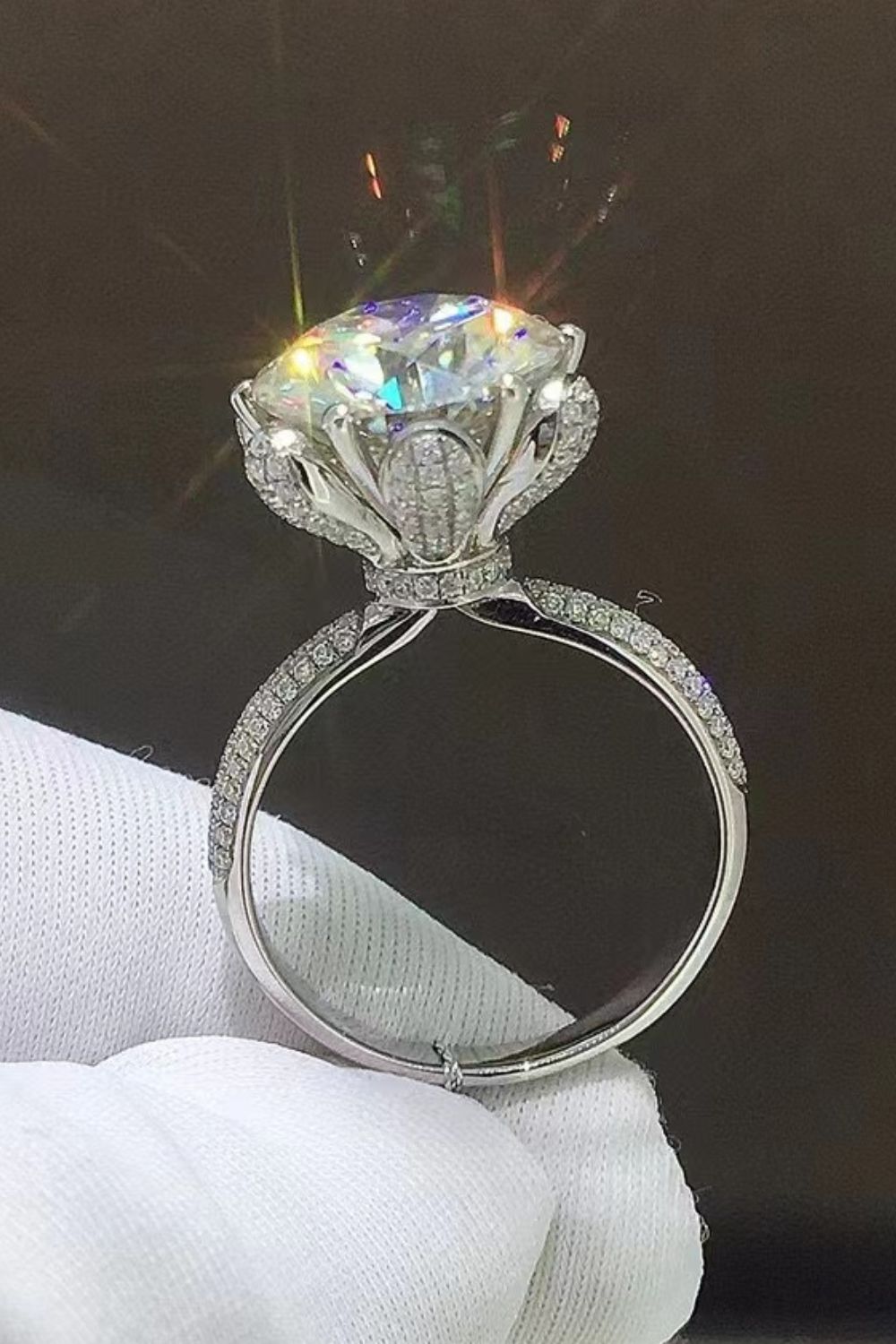 5 Carat  Moissanite Side Stone Ring - AllIn Computer