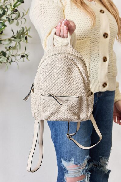 SHOMICO PU Leather Woven Backpack - AllIn Computer