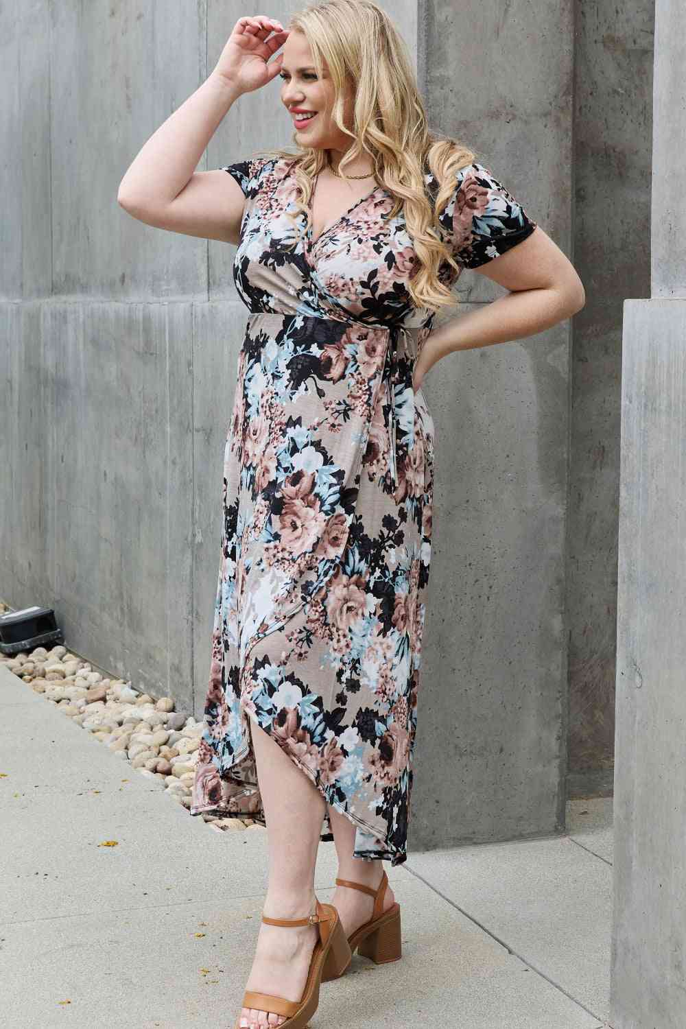 Heimish Give Me Roses Full Size Floral Maxi Wrap Dress - AllIn Computer