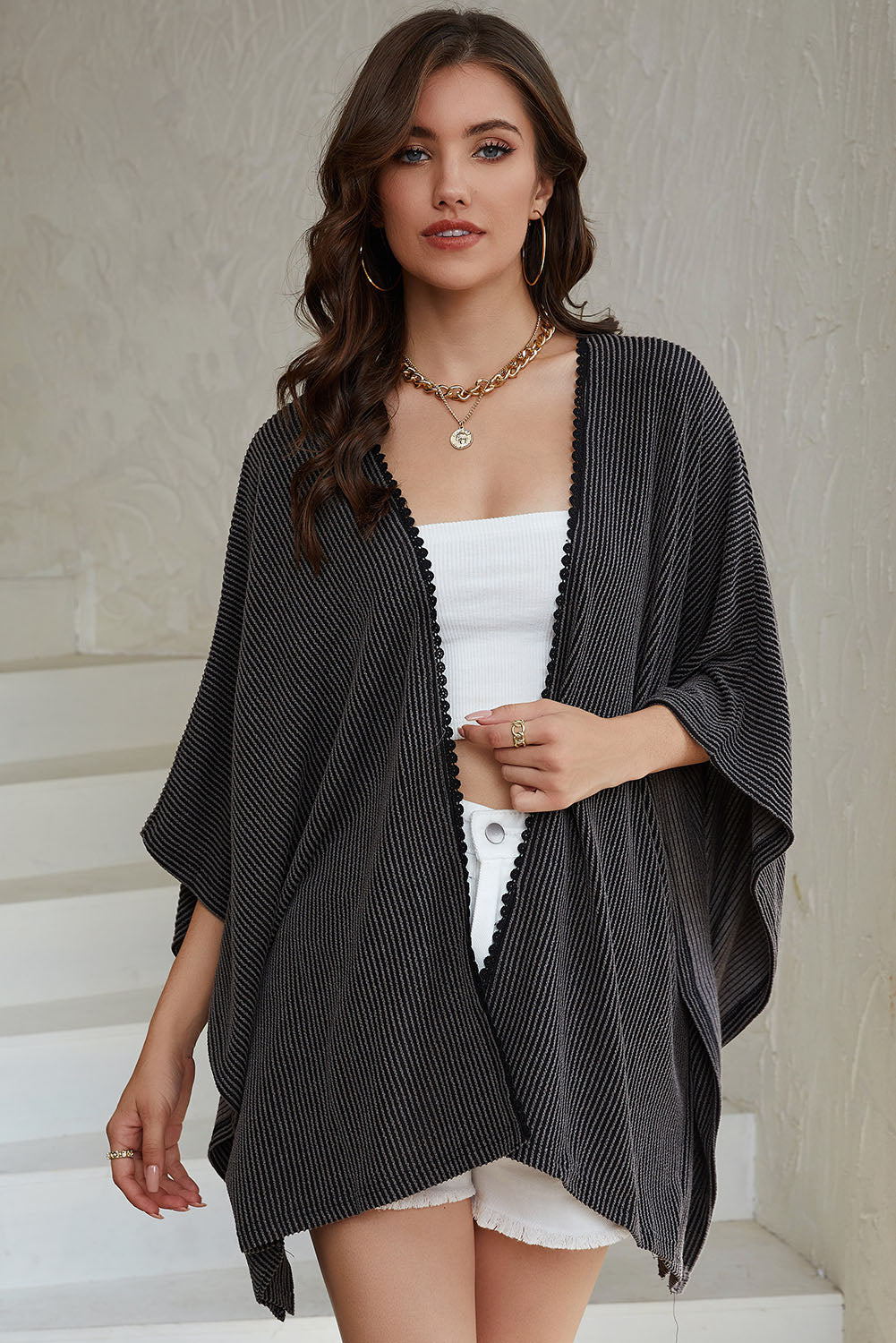 Open Front Dolman Sleeve Cardigan - AllIn Computer