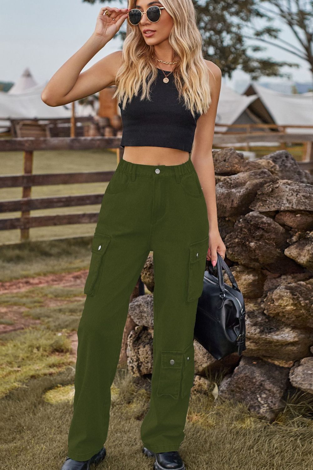 Loose Fit Long Jeans with Pockets - AllIn Computer