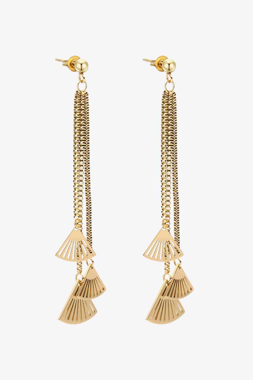 18K Gold Plated Stainless Steel Fringe Earrings - AllIn Computer