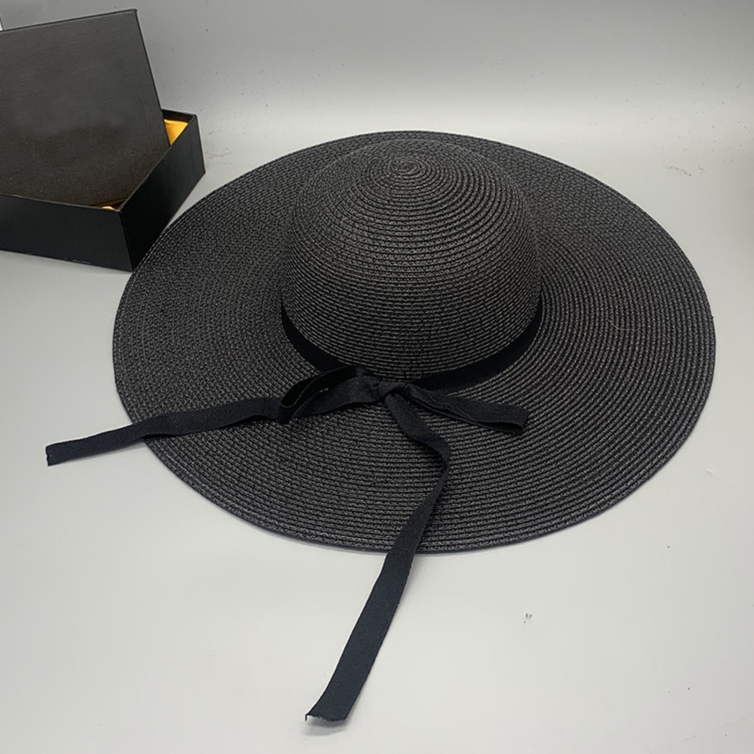 Bow Paper Braided Wide Brim Hat - AllIn Computer
