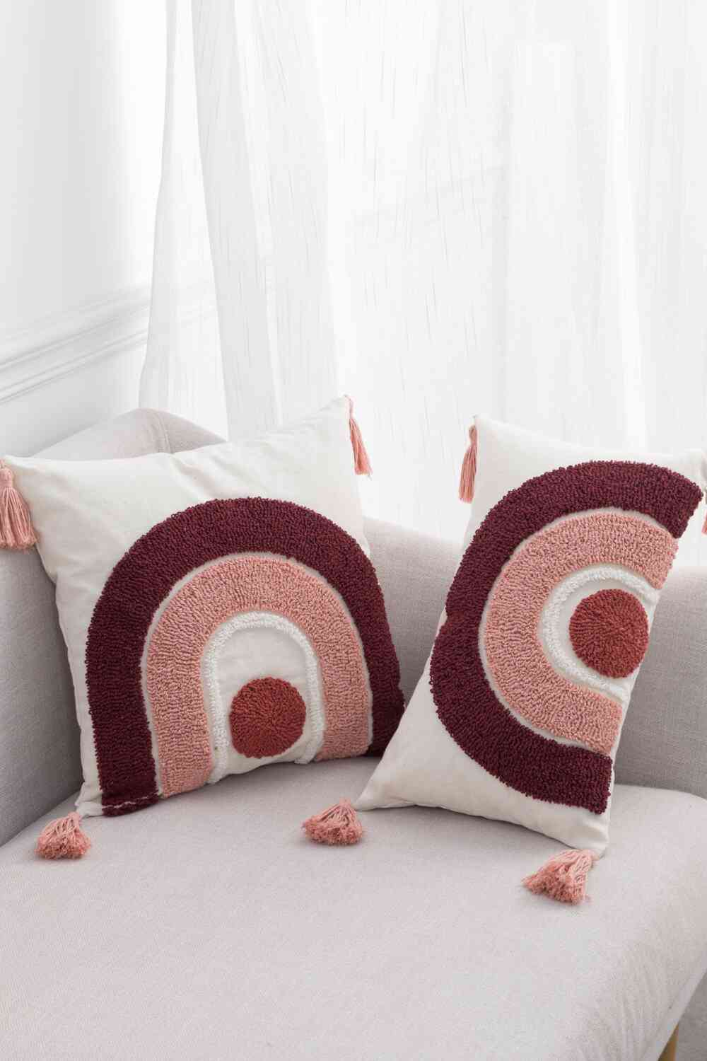 Geometric Graphic Tassel Decorative Throw Pillow Case - AllIn Computer