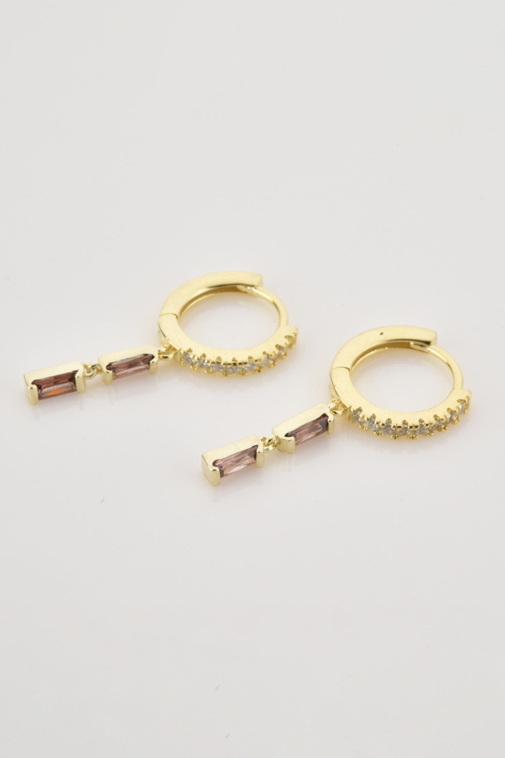 Zircon 925 Sterling Silver Drop Huggie Earrings - AllIn Computer