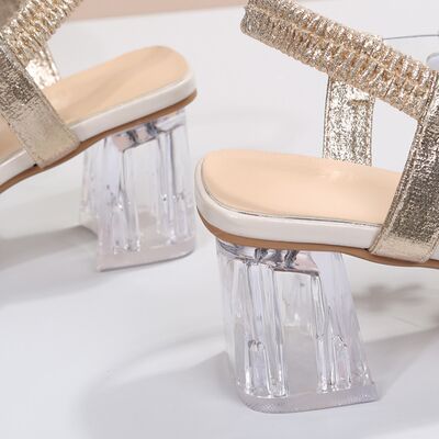 Butterfly Detail Open Toe Mid Heel Sandals - AllIn Computer