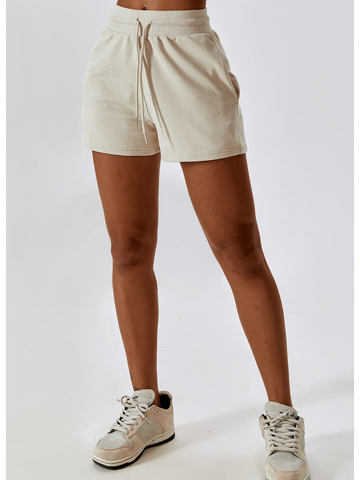 Drawstring Smocked Waist Sports Shorts - AllIn Computer