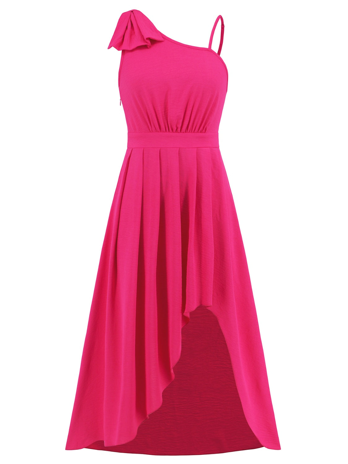 Bow Asymmetrical Neck Sleeveless Dress - AllIn Computer
